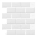 Adhesive Carrelage Credence Adhesif Mural Cuisine Blanc 10 Pieces 3DAutocollantStickersVinylePlastiqueMetroSalle de BainWashbasinBuanderieLavabo305x 305 cm
