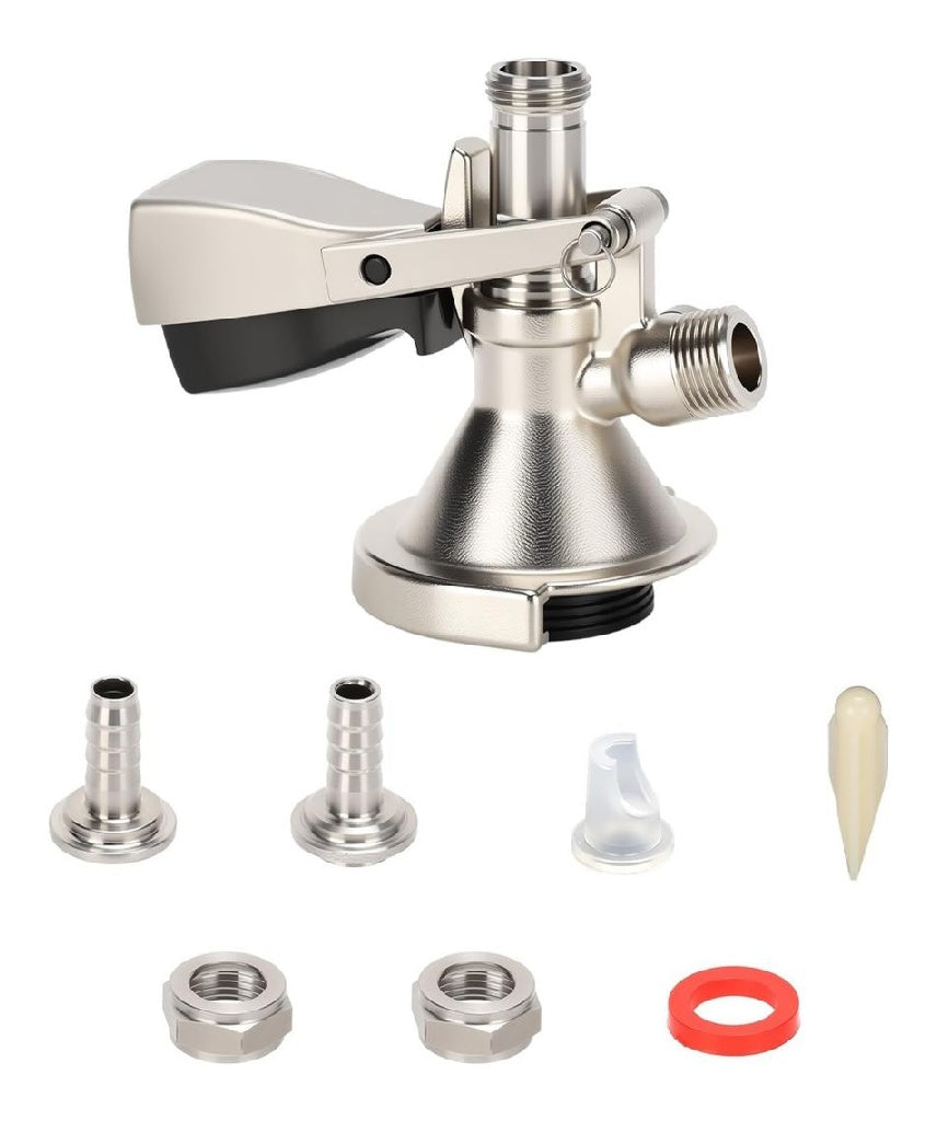 de Connecteur fut type A filetage G5/8 noyau du valve en acier inoxydable corps en laiton nickele distributeur de boisson brassee pour usage domestique bars restaurants et brasseries industrielles