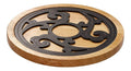 Plat Dessous de en Bois et metal Bois Massif Clair Rond diametre 20 cm resistant a la Chaleur Durable Dessous de Plat pour casseroles Chaudes poeles theiere pour Cuisine Table a Manger