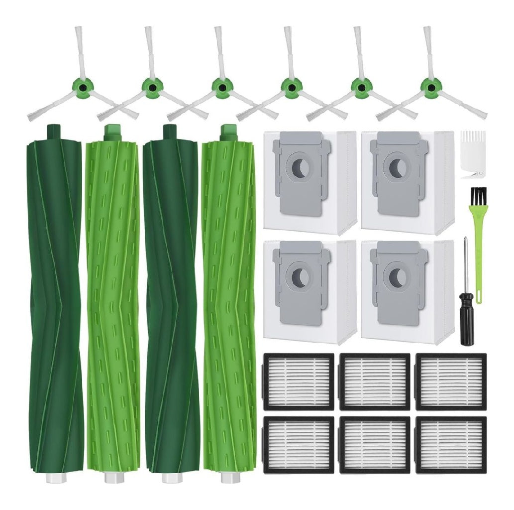 pour Roomba Accessoires i1 i3 i4 i5 i6 i7 i8 j5 j6 j7 j7 j8 j9 E5 E6 E7 Pieces Rechange 4 Sacs a Poussiere 6 Filtres 6 Brosse Laterale 4 Brosse Principale