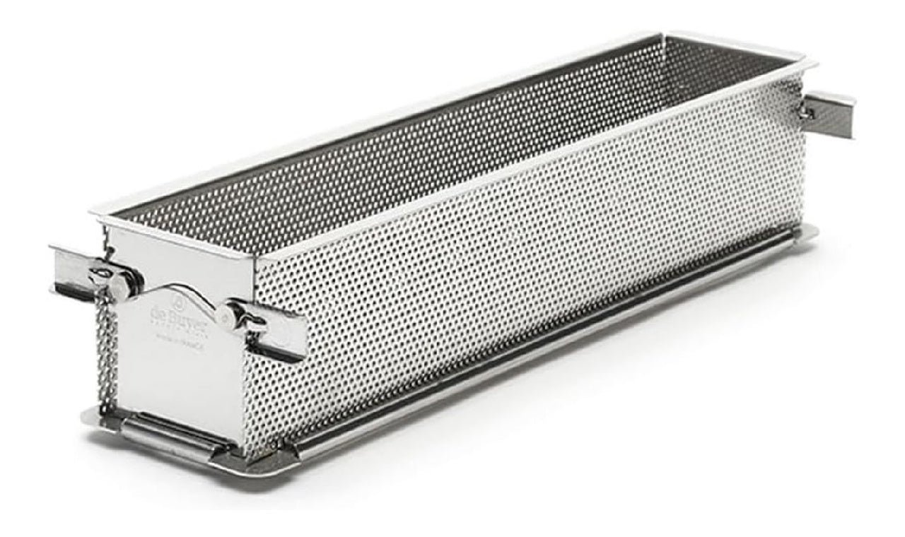 Buyer Moule De rectangulaire GEOFORME depliable a charnieres en inox perfore 35 x 7 x 75 cm Gris