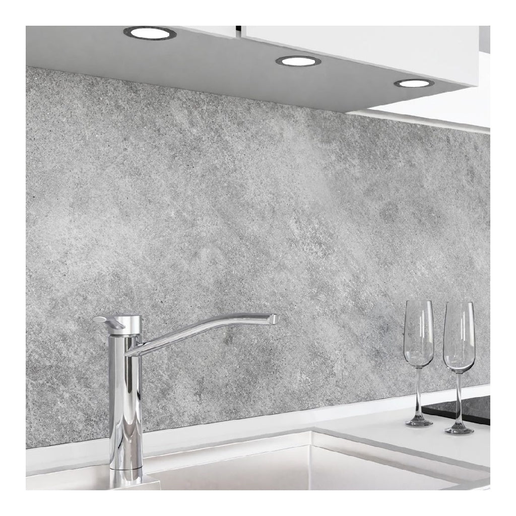 Credence Adhesive danario pour Cuisine I Panneau mural decoratif autocollant Protege mur cuisinette Decoration aspect mat 040 mm Pierre Grise - 60 cm x 400 cm