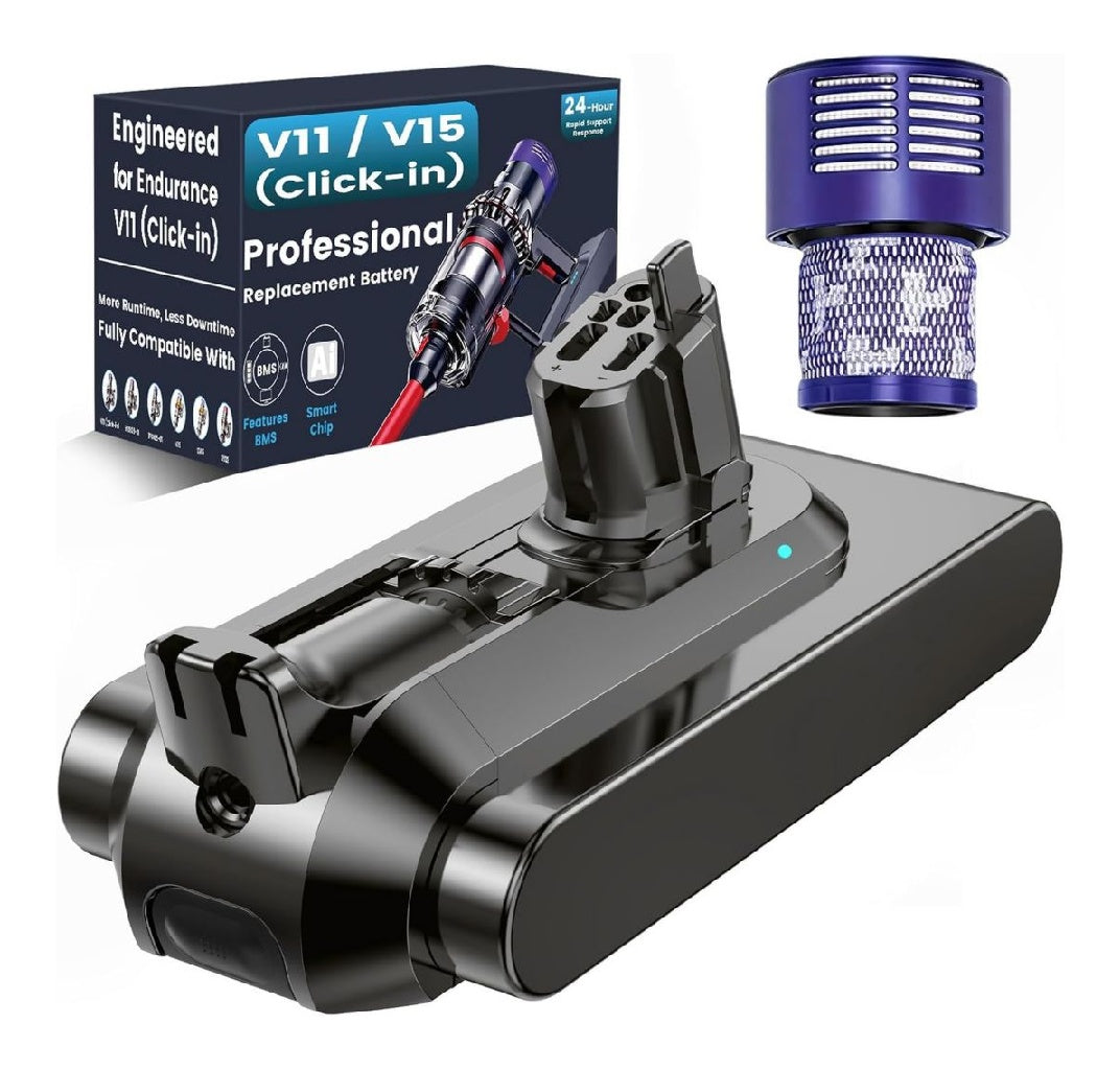 de Batterie Remplacement de Compatible possedant V11 a Clipser Ecovoltix Batterie pour V11 V15 SV15 SV16 SV22 et SV28 Aspirateurs ne Convient Pas au modele a Visser possedant Filtre