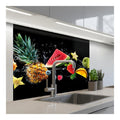 KitchenYeah  Cuisine Credence A Coller 80x100 cm Protection Plaque De Cuisson Adhesif Plastique Rigide Dalle Murale Eclaboussure Fruit Noir