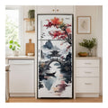 Adhesif Revetement 2pcs Amovible destine a Refrigerateur Motif Paysage de Cour Autocollant Mural en Vinyle destine a Porte du Refrigerateur Congelateur pour la Decoration du Cuisine et Bar 415x200cm